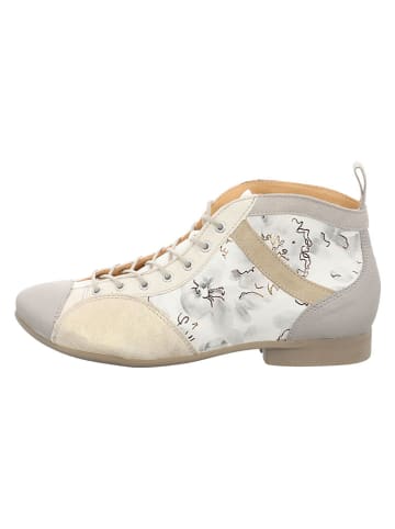 Think! Leder-Schnürschuhe in Creme