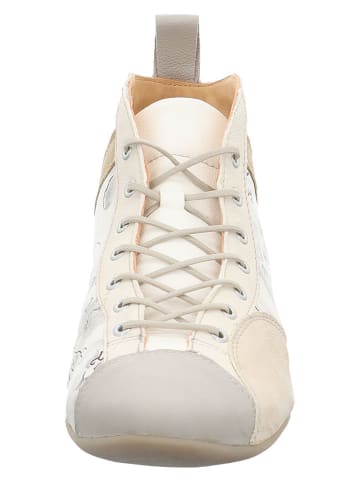 Think! Leder-Schnürschuhe in Creme