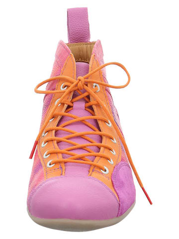 Think! Leder-Schnürschuhe in Pink