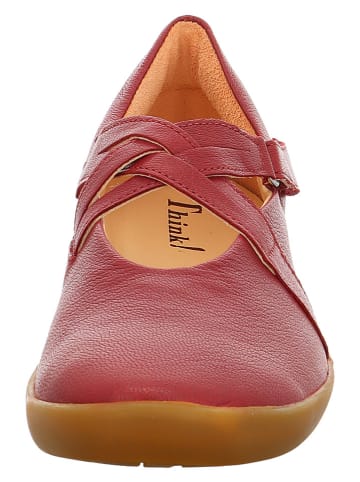 Think! Leder-Spangenballerinas in Rot
