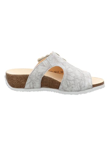 Think! Leder-Pantoletten in Grau