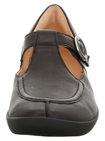 Think! Leren enkelsandalen zwart