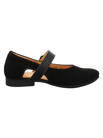 Think! Leder-Spangenballerinas in Schwarz