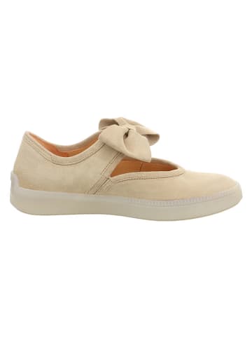 Think! Leren ballerina's met bandje beige