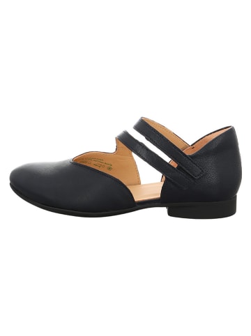 Think! Leder-Spangenballerinas in Schwarz