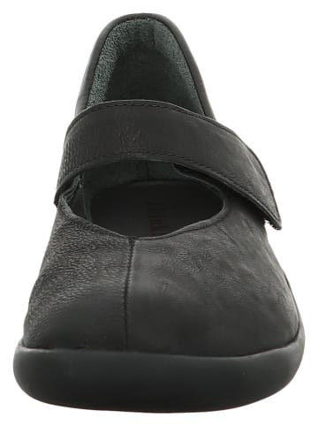 Think! Leder-Spangenballerinas in Schwarz