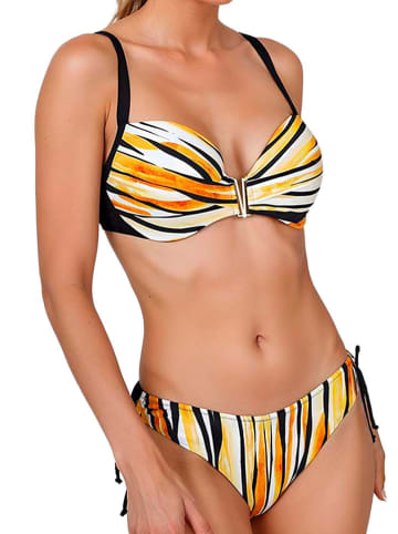 Teleno Bikini in Schwarz/ Weiß/ Orange