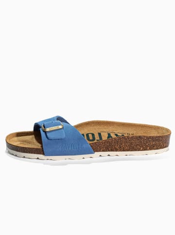 BACKSUN Leren slippers "Zephyr" blauw