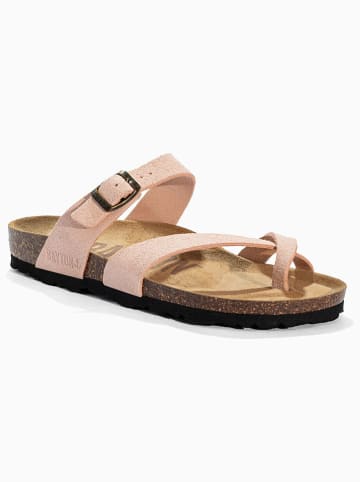 BACKSUN Leder-Zehentrenner "Diane" in Rosa