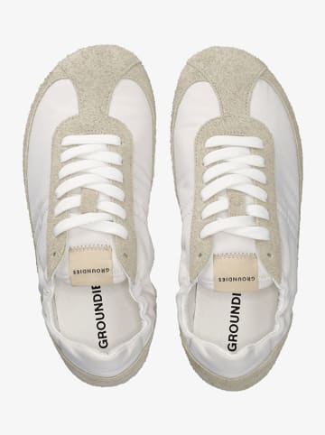 Groundies Skórzane buty barefoot "Zen" w kolorze beżowym