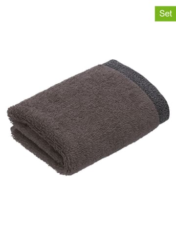 Bugatti 3-delige set: washandjes ''Prato'' bruin - (L)30 x (B)30 cm