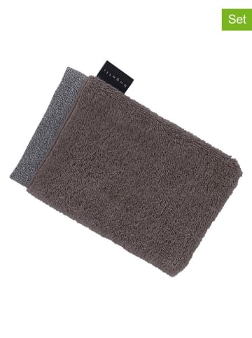 Bugatti 3-delige set: washandjes ''Prato'' bruin - (L)22 x (B)16 cm