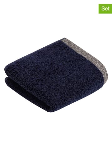 Bugatti 2-delige set: gastendoeken ''Prato'' donkerblauw - (L)50 x (B)30 cm