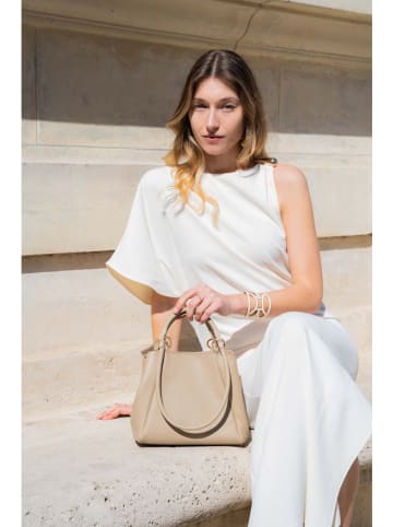 maison héritage PARIS Leren handtas "Sono" taupe - (B)33 x (H)21 x (D)10 cm
