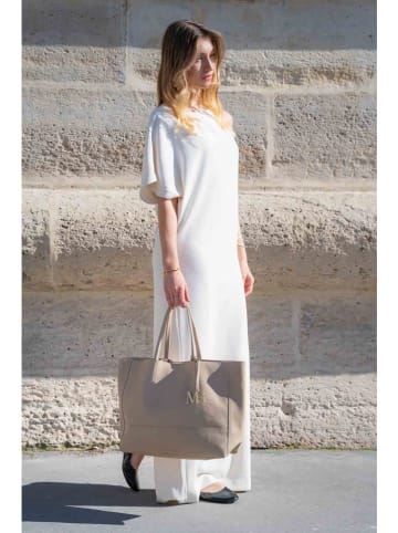 maison héritage PARIS Skórzany shopper bag "Diccia" w kolorze szarobrązowym - 40 x 30 x 11 cm