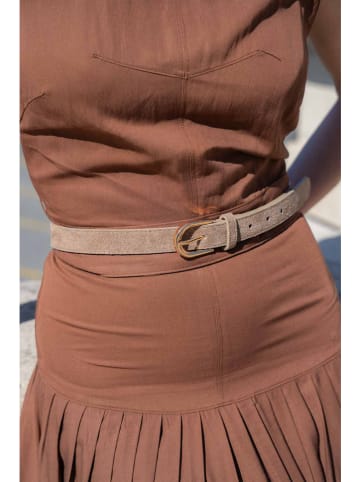 maison héritage PARIS Leren riem "Avanti" taupe - (L)100 cm