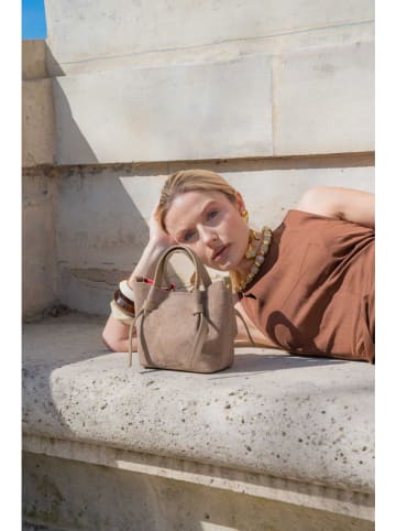maison héritage PARIS Leren handtas "Gini" taupe - (B)24 x (H)17 x (D)10 cm