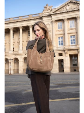maison héritage PARIS Leren shopper "Artic" taupe - (B)41 x (H)28 x (D)11 cm