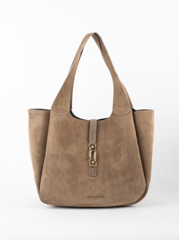maison héritage PARIS Leren shopper "Artic" taupe - (B)41 x (H)28 x (D)11 cm