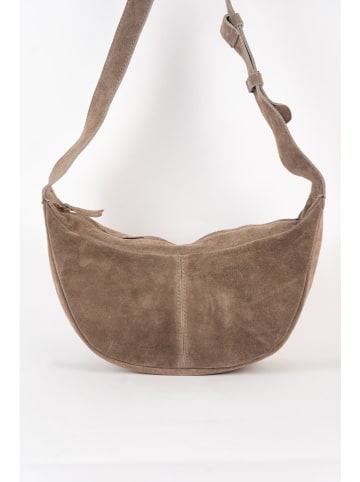 maison héritage PARIS Leren borstbuidel "Helsa" taupe - (B)33 x (H)16 x (D)1 cm