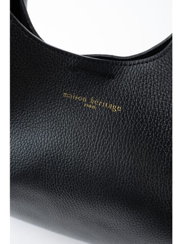maison héritage PARIS Leder-Shopper "Ceto" in Schwarz - (B)48 x (H)30 x (T)10 cm