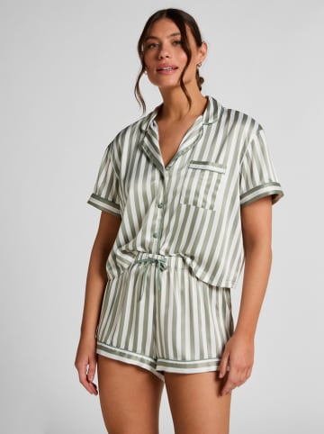 Hunkemöller Pyjama in Khaki/ Creme