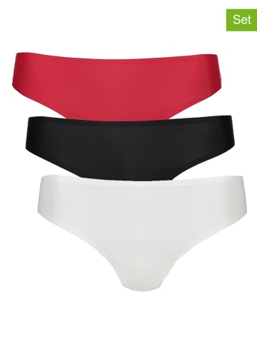 Hunkemöller Stringi (3 pary) w kolorze czerwonym, czarnym i białym