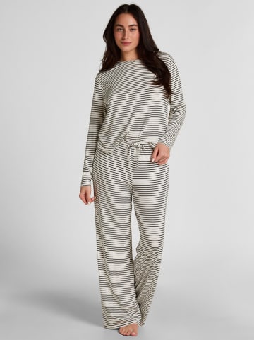 Hunkemöller Pyjama-Hose in Weiß/ Schwarz
