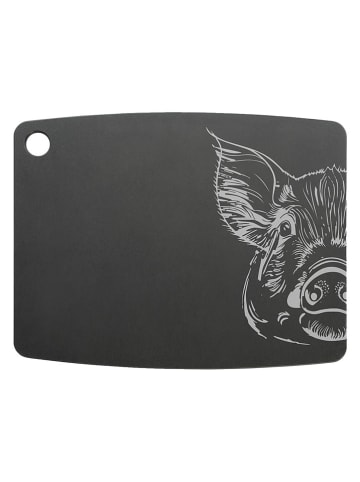 Jade Schneidebrett "Gourmet Kitchen - Schwein" in Schwarz - (L)29,8 x (B)21,5 x (H)0,6 cm