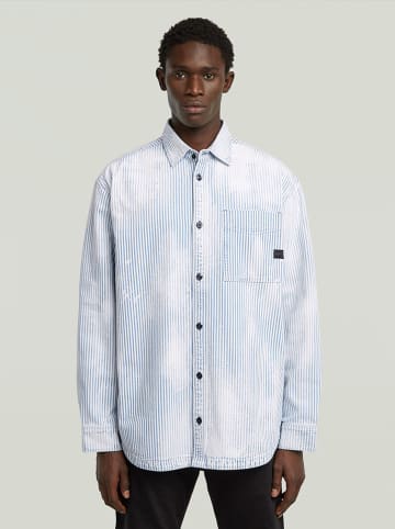 G-Star Koszula - Oversized fit - w kolorze biało-niebieskim