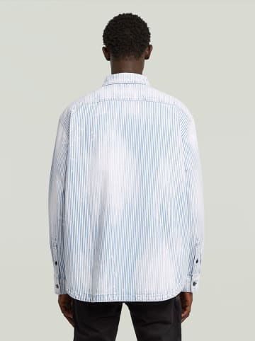 G-Star Hemd - Oversized fit - in Weiß/ Blau