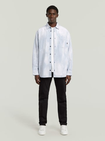 G-Star Hemd - Oversized fit - in Weiß/ Blau
