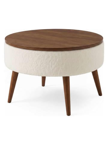 Scandinavia Concept Salontafel ''Noya'' wit/bruin - (H)43 x Ø 90 cm