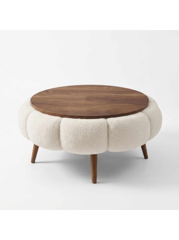 Scandinavia Concept Salontafel ''Papatya'' bruin/wit - (H)44 x Ø 60 cm
