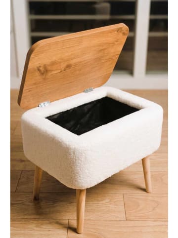 Scandinavia Concept Nachtkastje ''Puf02'' wit/lichtbruin - (B)60 x (H)55 x (D)30 cm