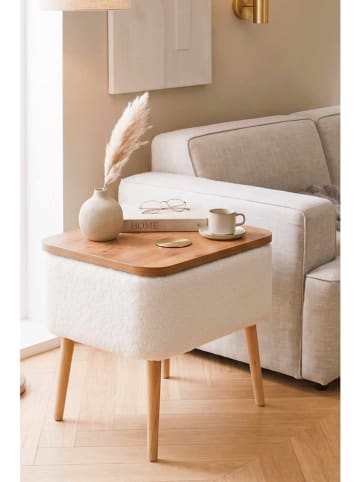 Scandinavia Concept Stolik nocny "Puf02" w kolorze biało-jasnobrązowym - 60 x 55 x 30 cm