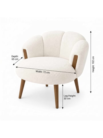 Scandinavia Concept Fauteuil ''Star'' wit/bruin - (B)72 x (H)102 x (D)65 cm