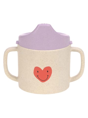 Lässig Trinklernbecher "Happy Rascals Heart" in Beige/ Lila - (B)7 x (H)10 x (T)11,5 cm