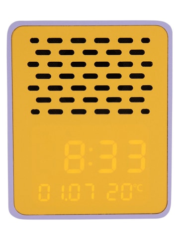 Karlsson Wekker ''Funky Vibes'' geel/paars - (B)9,5 x (H)11,5 x (D)6,5 cm