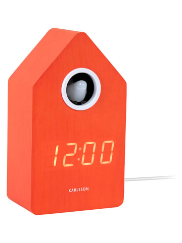 Karlsson LED-Wecker ''Cuckoo'' in Orange - (B)9 x (H)15,8 x (T)6 cm