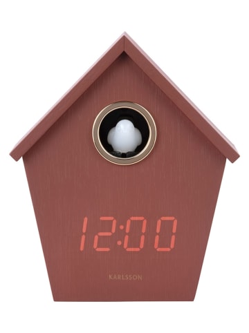 Karlsson LED-Wecker ''Riqueza Cuckoo'' in Rot - (B)13 x (H)15,3 x (T)6,8 cm