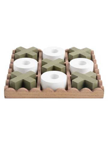 Present Time Legespiel ''Tic Tac Toe'' in Hellbraun/ Grün/ Weiß - (L)18,5 x (B)18,5 cm