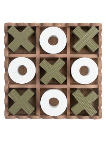 Present Time Legspel ''Tic Tac Toe'' lichtbruin/groen/wit - (L)18,5 x (B)18,5 cm