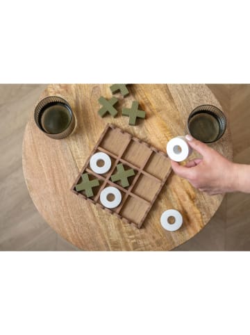 Present Time Legspel ''Tic Tac Toe'' lichtbruin/groen/wit - (L)18,5 x (B)18,5 cm