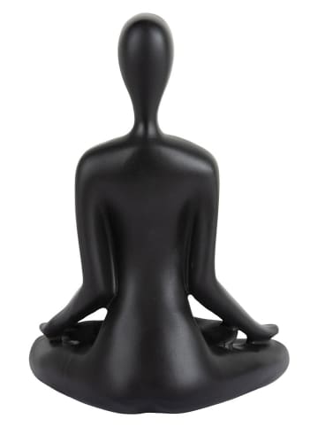 Present Time Dekofigur ''Open Lotus'' in Schwarz - (B)15 x (H)21 x (T)11 cm