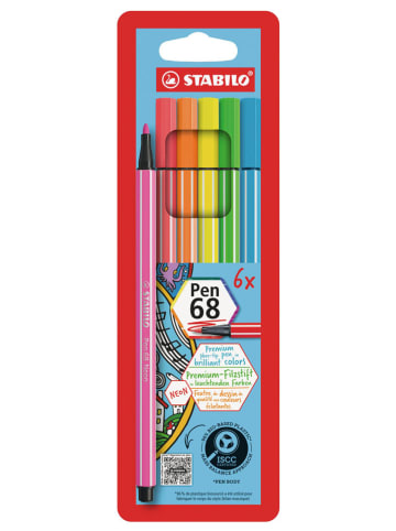 STABILO Viltstift ''Pen 68 Neonfarben'' - 6 stuks