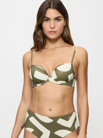 Triumph Biustonosz bikini "Aceana" w kolorze biało-oliwkowym