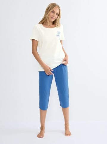 Triumph Pyjama in Creme/ Blau