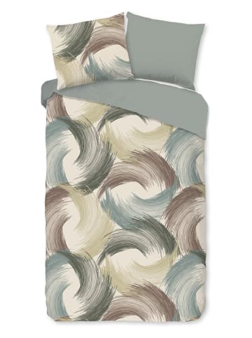Good Morning Renforcé beddengoedset "Gaston" grijs/beige/bruin