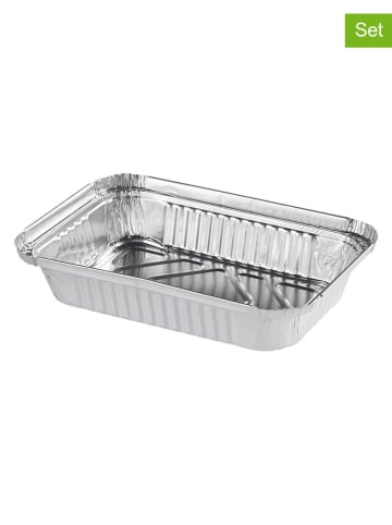 Mustang 4-delige set: wegwerpschalen zilverkleurig - (L)21 x (B)14 cm